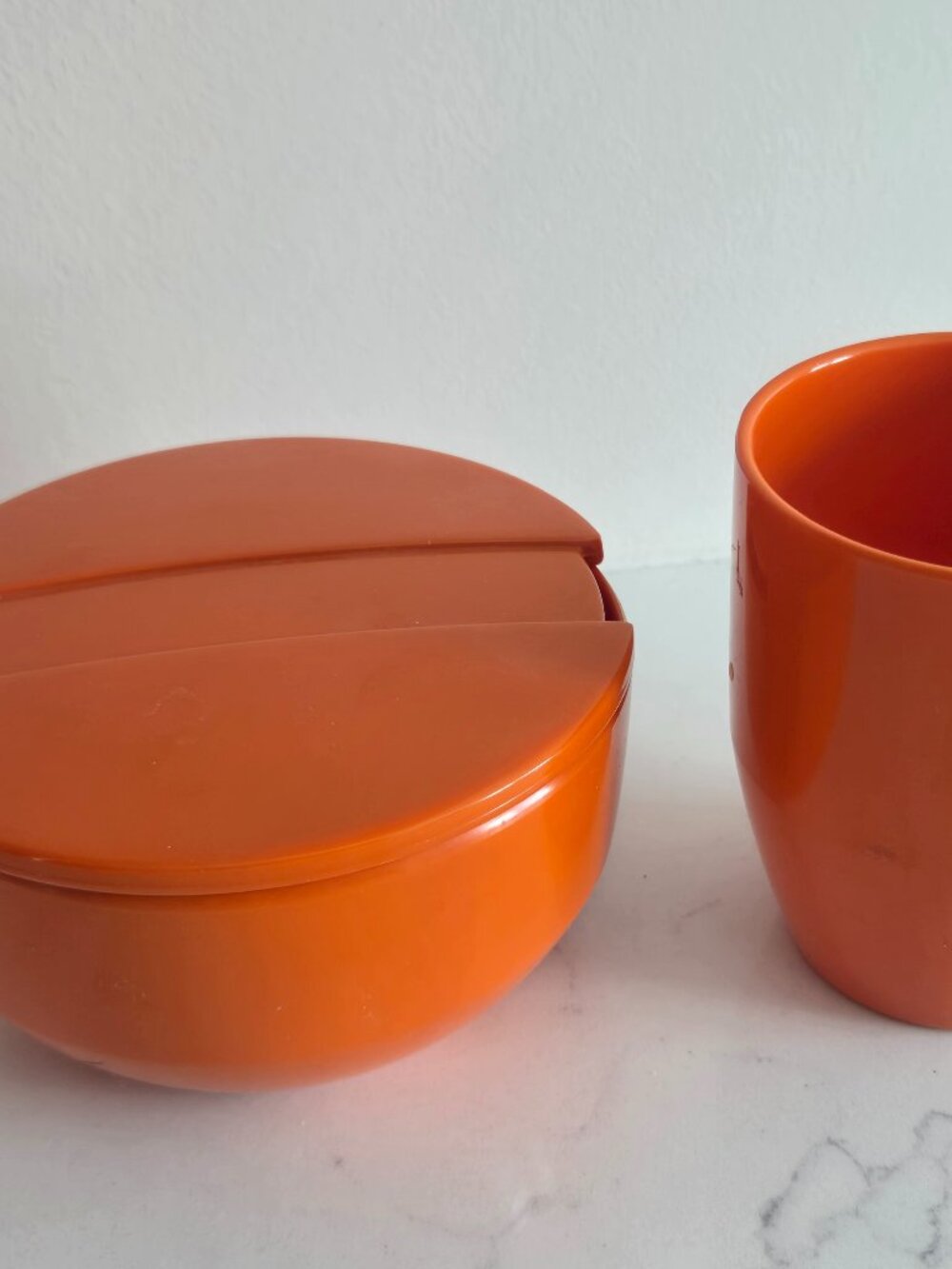 Vintage Orange Sugar Bowl & Creamer Rosti Denmark